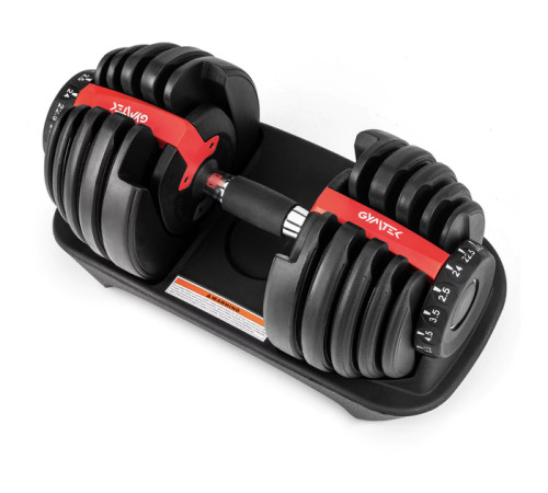 Гантель розбірна регульована Gymtek 2,5-24 кг червоний