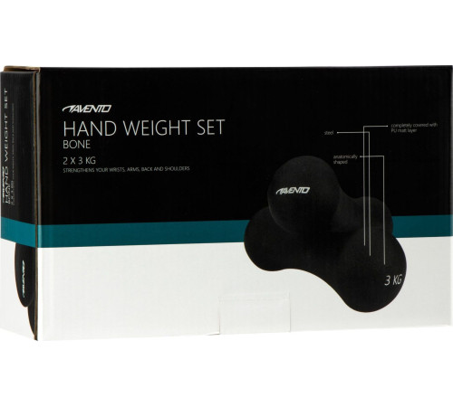 Вінілові гантелі Avento 42DC-BLK 2 х 3 кг Вінілові гантелі Avento 42DC-BLK 2 х 3 кг