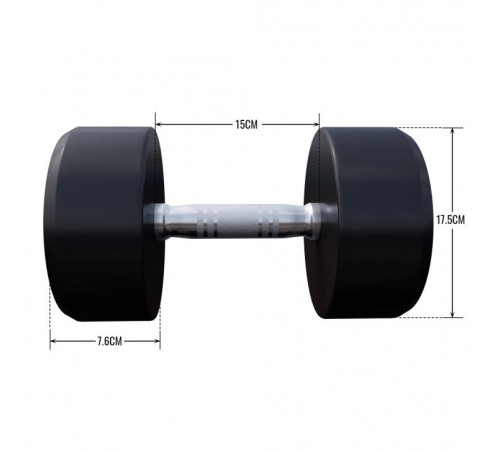 Гантель прогумована Gorilla Sports 100532-00049-0023 17,5 кг