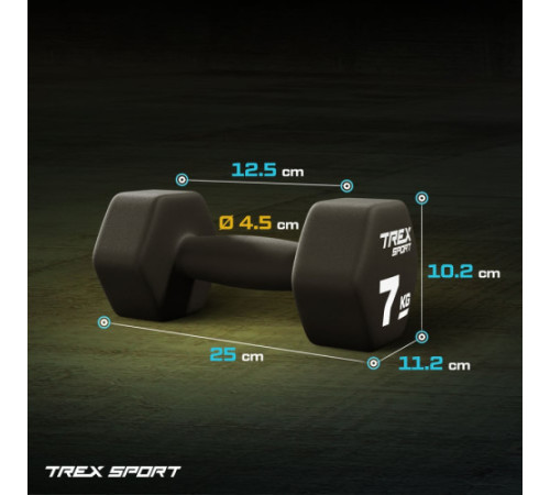 Гантелі неопренові TREX Sport TX-070VD 2 x 7 кг