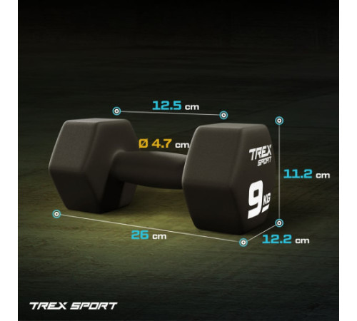 Гантелі неопренові TREX Sport TX-090VD 2 x 9 кг