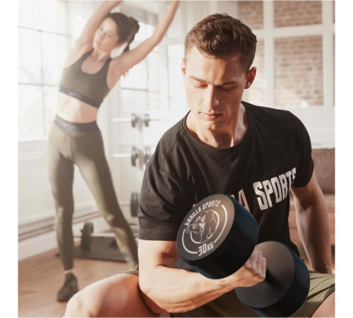 Гантель прогумована Gorilla Sports 100532-00049-0032 30 кг