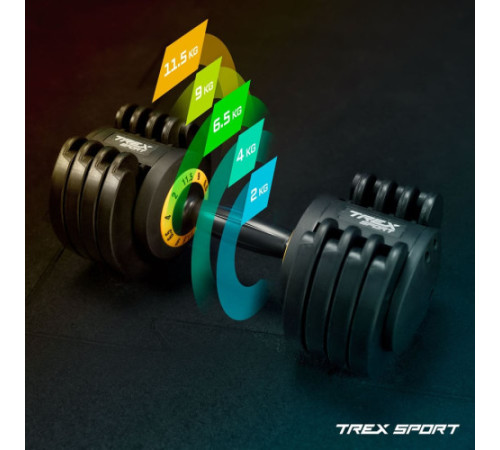 Гантель розбірна Trex Sport 2 - 11,5 кг чорний