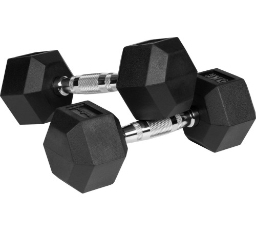 Гантелі шестигранні чавунні REBEL ACTIVE HEX, 2 х 5 кг Гантелі шестигранні чавунні REBEL ACTIVE HEX, 2 х 5 кг