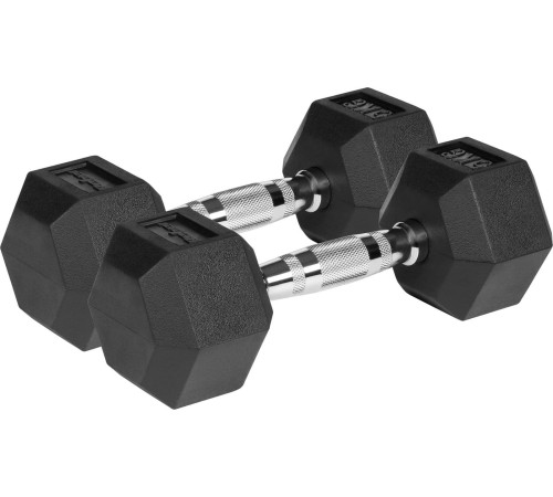 Гантелі шестигранні чавунні REBEL ACTIVE HEX, 2 х 5 кг Гантелі шестигранні чавунні REBEL ACTIVE HEX, 2 х 5 кг