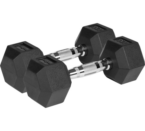 Гантелі шестигранні чавунні REBEL ACTIVE HEX, 2 х 4 кг Гантелі шестигранні чавунні REBEL ACTIVE HEX, 2 х 4 кг