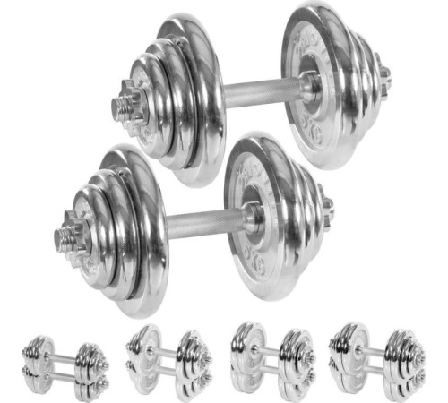 Гантелі Movit M33162 хром 2 x 20 кг Гантелі Movit M33162 хром 2 x 20 кг