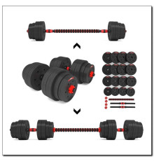 Набір штанга+гантелі HMS SGР40 - 40 кг, чорно-червоний 
