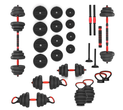 Гантелі розбірні HMS SGN120 PRO 6-в-1 зі штангою та гирями 20 кг Гантелі розбірні HMS SGN120 PRO 6-в-1 зі штангою та гирями 20 кг