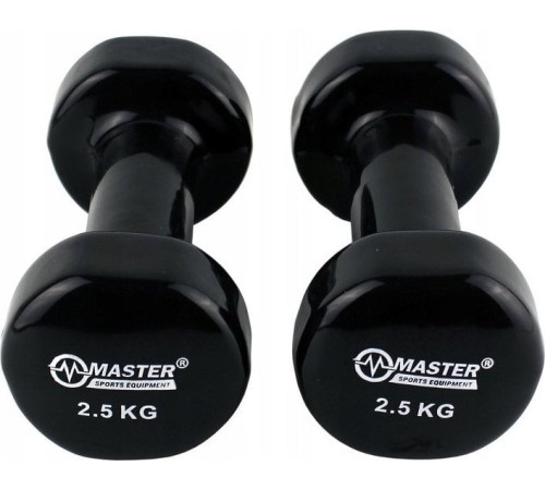 Чавунні гантелі Master з вініловим покриттям 2,5 кг x 2 Чавунні гантелі Master з вініловим покриттям 2,5 кг x 2