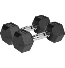  Гантелі шестигранні чавунні REBEL ACTIVE HEX, ​​2 x 8 кг