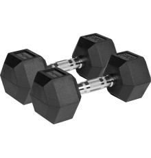 Гантелі шестигранні чавунні REBEL ACTIVE HEX, ​​2 х 10 кг