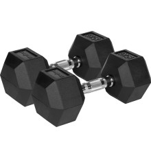  Гантелі шестигранні чавунні REBEL ACTIVE HEX, 2 х 15 кг