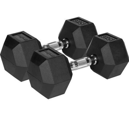 Гантелі шестигранні чавунні REBEL ACTIVE HEX, 2 х 15 кг Гантелі шестигранні чавунні REBEL ACTIVE HEX, 2 х 15 кг