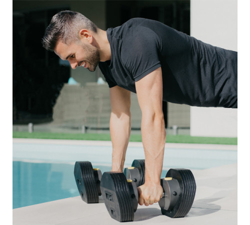 Гантелі набірні MX SELECT MX55 2 х 24,9 кг, чорні