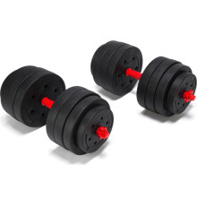 Гантелі розбірні бітумні Abarqs HRC-40KG зі з'єднувачем для штанги, 2 х 20 кг