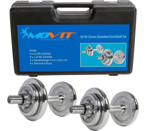 Гантелі Movit M01606 хром 2 x 10 кг Гантелі Movit M01606 хром 2 x 10 кг