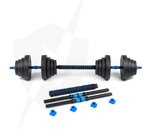 Гантелі розбірні бітумні THUNDER GYM-02 зі з'єднувачем для штанги, 2 x 10 кг