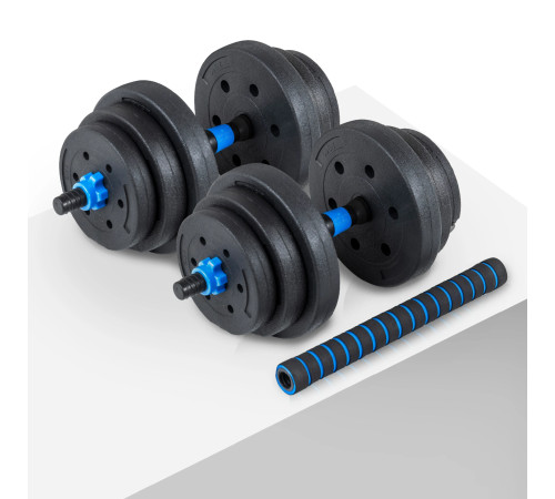 Гантелі розбірні бітумні THUNDER GYM-02 зі з'єднувачем для штанги, 2 x 10 кг