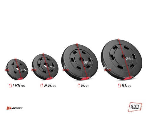 Набір Hop-Sport Premium 36 кг зі штангою та гантелями