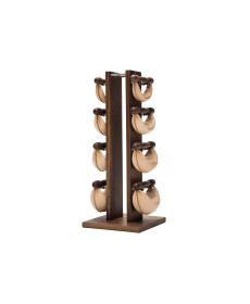 Гантелі з підставкою NOHrD SwingBel Tower 2-8 Kg Set Classic Nature Walnut Leather