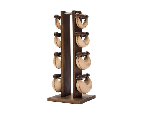 Гантелі з підставкою NOHrD SwingBel Tower 2-8 Kg Set Classic Nature Walnut Leather