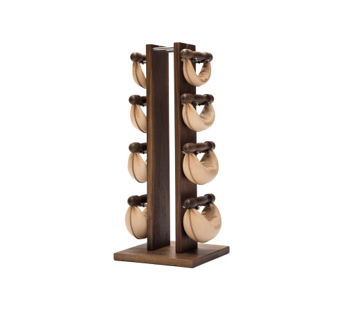 Гантелі з підставкою NOHrD SwingBel Tower 2-8 Kg Set Classic Nature Walnut Leather