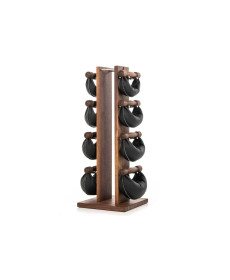 Гантелі з підставкою NOHrD SwingBel Tower 2-8 Kg Set Classic Walnut Leather