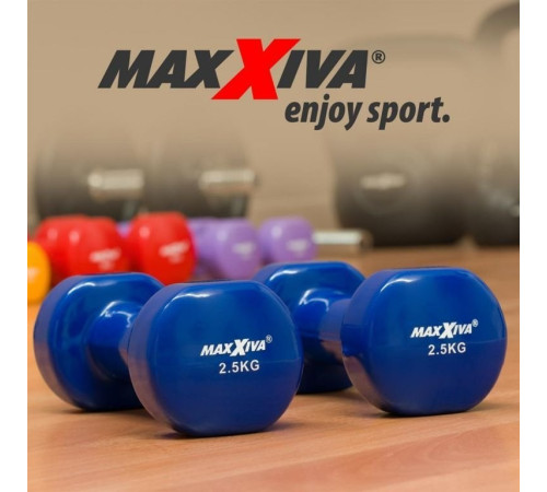 Гантелі Maxxiva D85015 вінілові 2 x 2,5 кг Гантелі Maxxiva D85015 вінілові 2 x 2,5 кг