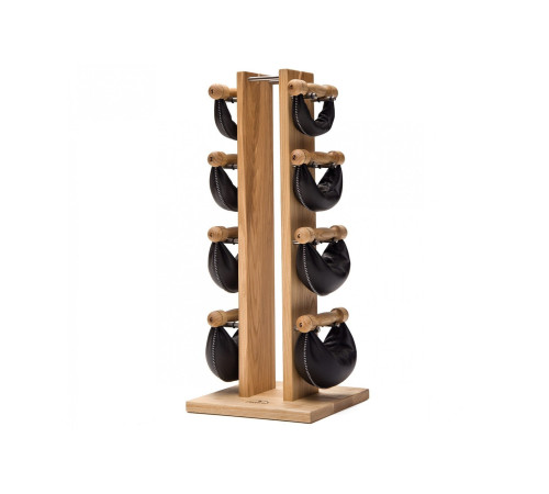Гантелі з підставкою NOHrD SwingBel Tower Club 2-8 Kg Set Natural Ash Leather