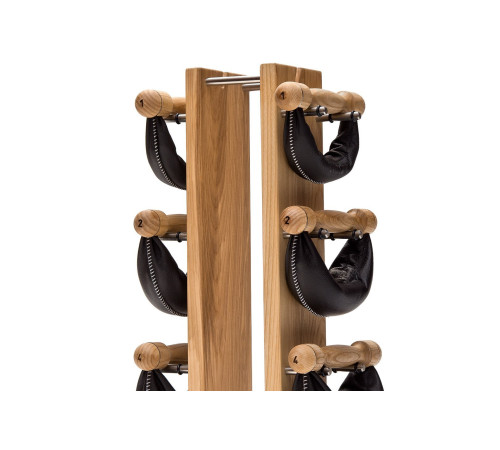 Гантелі з підставкою NOHrD SwingBel Tower Club 2-8 Kg Set Natural Ash Leather