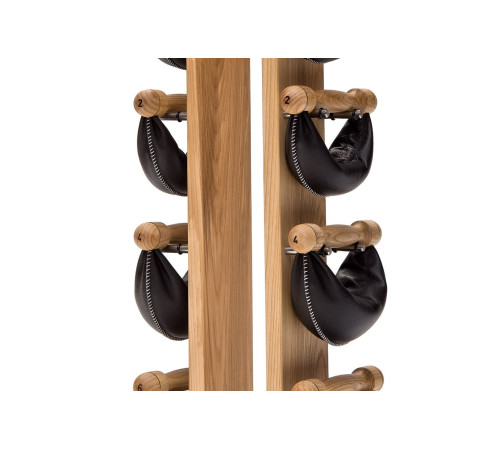 Гантелі з підставкою NOHrD SwingBel Tower Club 2-8 Kg Set Natural Ash Leather