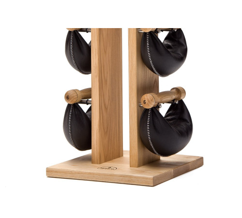 Гантелі з підставкою NOHrD SwingBel Tower Club 2-8 Kg Set Natural Ash Leather