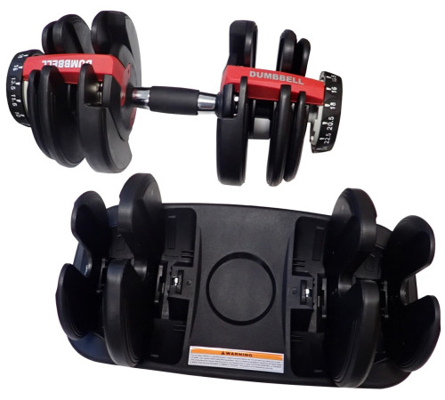 Regulowana Jednoręczna Hantla Ciężarek Obciążenie 15w1 KUBISPORT 24 kg