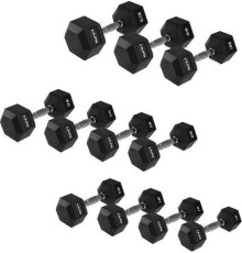 Гантелі шестигранні HMS Hex Pro 2 х 2-22,5 кг