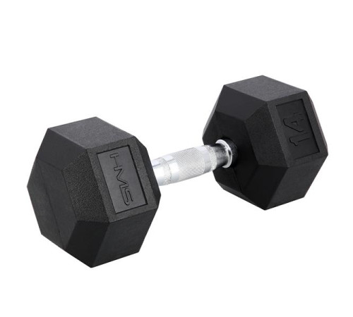 Гантель шестигранна HMS HEX PRO BLACK, 14 кг