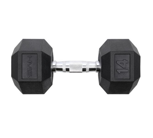 Гантель шестигранна HMS HEX PRO BLACK, 14 кг