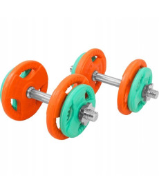 Гантелі розбірні Gorilla Sports 2 х 10 кг, різнокольорові