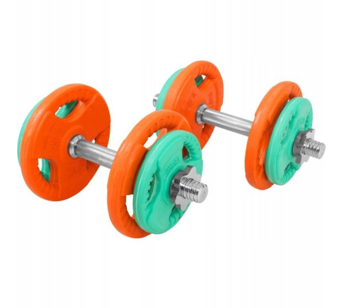 Гантелі розбірні Gorilla Sports 2 х 10 кг, різнокольорові