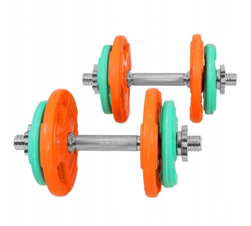 Гантелі розбірні Gorilla Sports 2 х 10 кг, різнокольорові