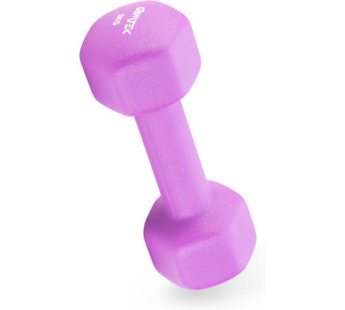 Гантелі неопренові Gymtek Hex 2 х 3 кг, фіолетовий