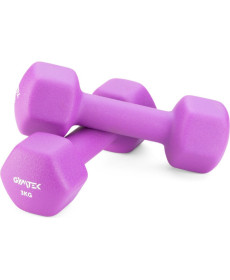 Гантелі неопренові Gymtek Hex 2 х 3 кг, фіолетовий