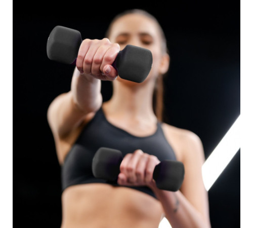 Гантелі неопренові Gymtek Hex 2 х 4 кг, чорний