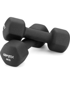 Гантелі неопренові Gymtek Hex 2 х 4 кг, чорний