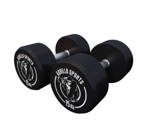Гантелі прогумовані Gorilla Sports 2 x 15 кг
