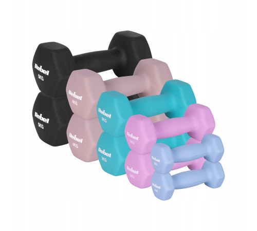 Гантелі неопренові Rebel Active RBA-2330-S5 2 x 1 кг, 2 x 2 кг, 2 x 3 кг, 2 x 4 кг, 2 x 5 кг