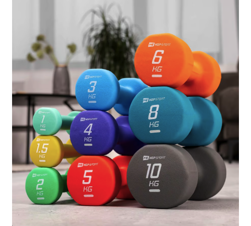 Гантелі неопренові Hop-Sport HS-V080DR 2 x 8 кг блакитний