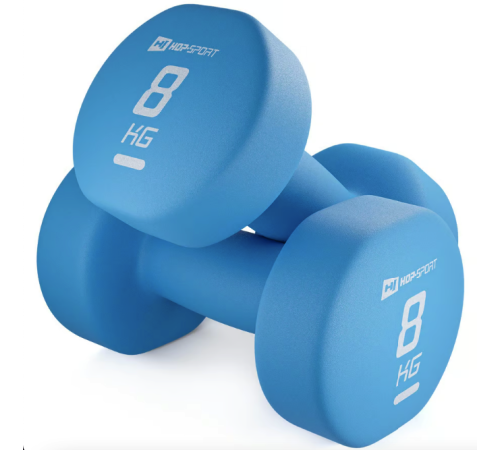 Гантелі неопренові Hop-Sport HS-V080DR 2 x 8 кг блакитний