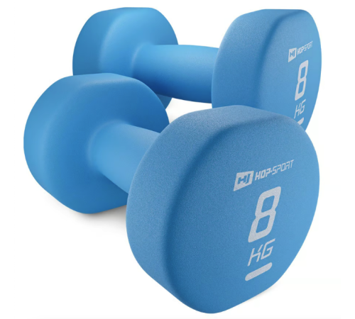 Гантелі неопренові Hop-Sport HS-V080DR 2 x 8 кг блакитний
