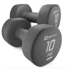 Гантелі неопренові Hop-Sport HS-V100DR 2 x 10 кг сірий